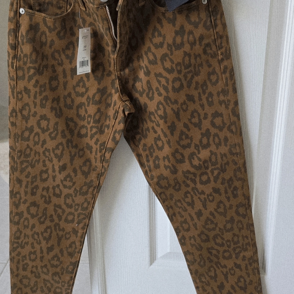 NWT Banana Republic Brown Leopard Print Skinny Jeans